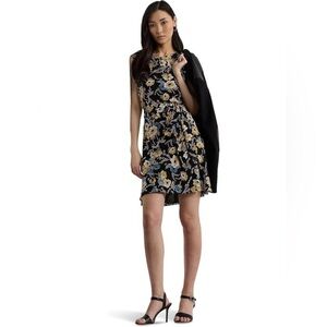 SJS Summer Vacation Dress Sundress Blue Yellow S